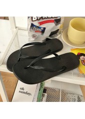Black Toe Post Falt Rubber Flip Flops