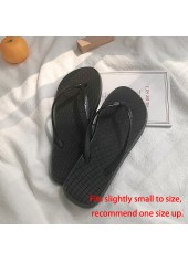 Black Toe Post Falt Rubber Flip Flops