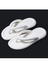 White Toe Post Falt Rubber Flip Flops