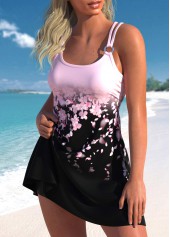 Plus Size Floral Print Swimdress Top-No Bottom