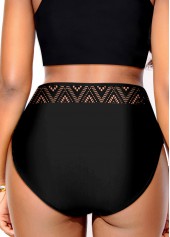 Hollow High Waisted Black Bikini Bottom