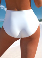 Halter Bowknot Jacquard White Bikini Set