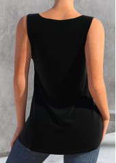 Metal Ring Contrast Dark Grey Marl Tank Top