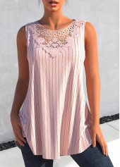 Light Pink Round Neck Twisted Tank Top