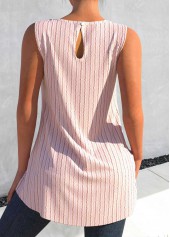 Light Pink Round Neck Twisted Tank Top