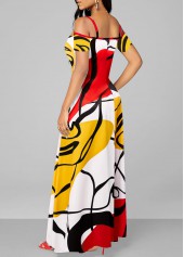 Graffiti Print Pocket Multi Color Maxi Dress