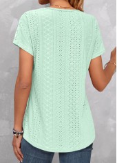 Mint Green V Neck Lace T Shirt