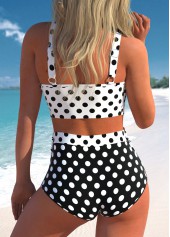 Polka Dot Criss Cross White Bikini Top-No Bottom