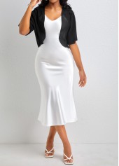 Open Front Black Short Sleeve Coat