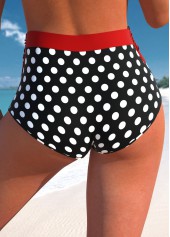 High Waisted Red Polka Dot Bikini Bottom