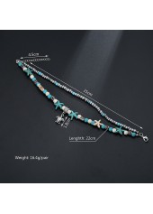 Silver Asymmetrical Design Jade Detail Anklet