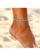 Beads Light Blue Star Detail Anklet