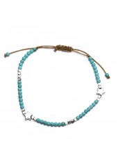 Beads Light Blue Star Detail Anklet