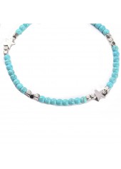 Beads Light Blue Star Detail Anklet