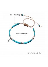 Beads Light Blue Star Detail Anklet