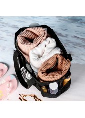 Open Design Mesh Detail Black Hand Bag