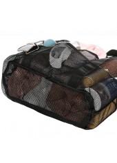 Open Design Mesh Detail Black Hand Bag