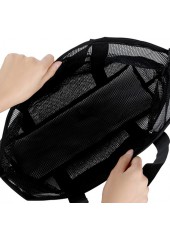 Open Design Mesh Detail Black Hand Bag