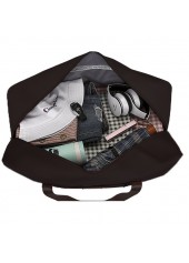 Black Zip Letter Print Hand Bag