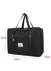 Black Zip Letter Print Hand Bag