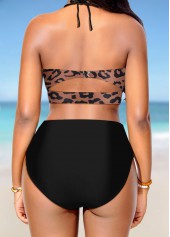 Leopard Criss Cross Light Coffee Bikini Set