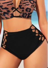 Leopard Criss Cross Light Coffee Bikini Set