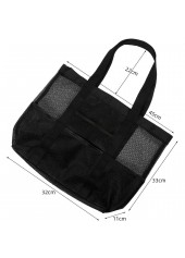 Black Color Mesh Detail Open Hand Bag
