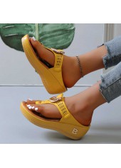 Toe Post Mid Heel Ginger Slippers