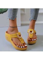 Toe Post Mid Heel Ginger Slippers