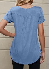Dusty Blue Lightweigh Round Neck T Shirt