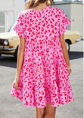 Leopard Lightweigh Pink A Line Dress