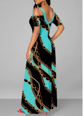 Double Side Pockets Criss Cross Black Maxi Dress