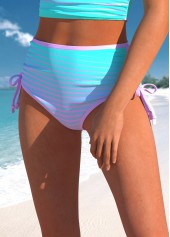 Striped Drawstring Multi Color Bikini Set