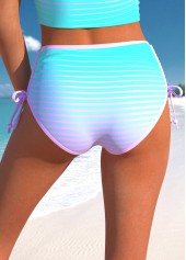 Striped Drawstring Multi Color Bikini Set