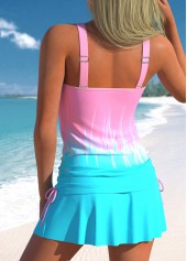 Ombre Criss Cross Multi Color Tankini Set