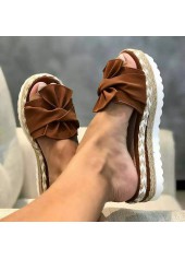 Open Toe Mid Heel Dark Coffee Sliders