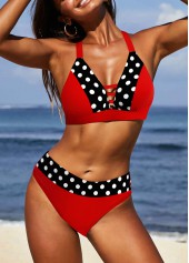 Polka Dot Criss Cross Red Bikini Set