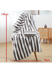 Striped Dark Grey Contrast Beach Blanket