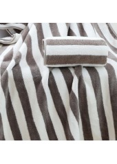 Striped Dark Grey Contrast Beach Blanket