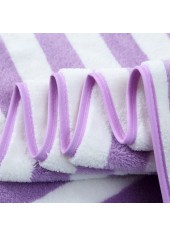 Striped Contrast Light Purple Beach Blanket