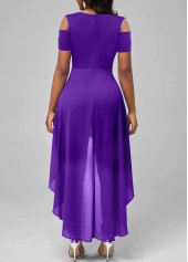 Layered Purple Ankle Length V Neck Jumpsuit