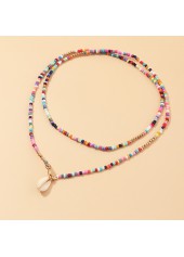 Multi Color Asymmetrical Plastic Detail Necklace