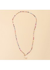 Multi Color Asymmetrical Plastic Detail Necklace