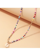 Multi Color Asymmetrical Plastic Detail Necklace