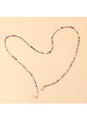 Multi Color Asymmetrical Plastic Detail Necklace