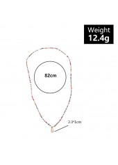 Multi Color Asymmetrical Plastic Detail Necklace