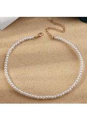 Small Pearl Detail White Round Necklace