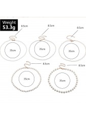 Layered Design White Round Necklace Set