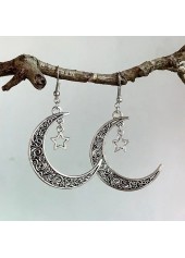 Silver Moon Design Iron Detail Earrings