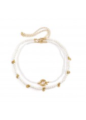 White Round Pearl Design Necklace Set